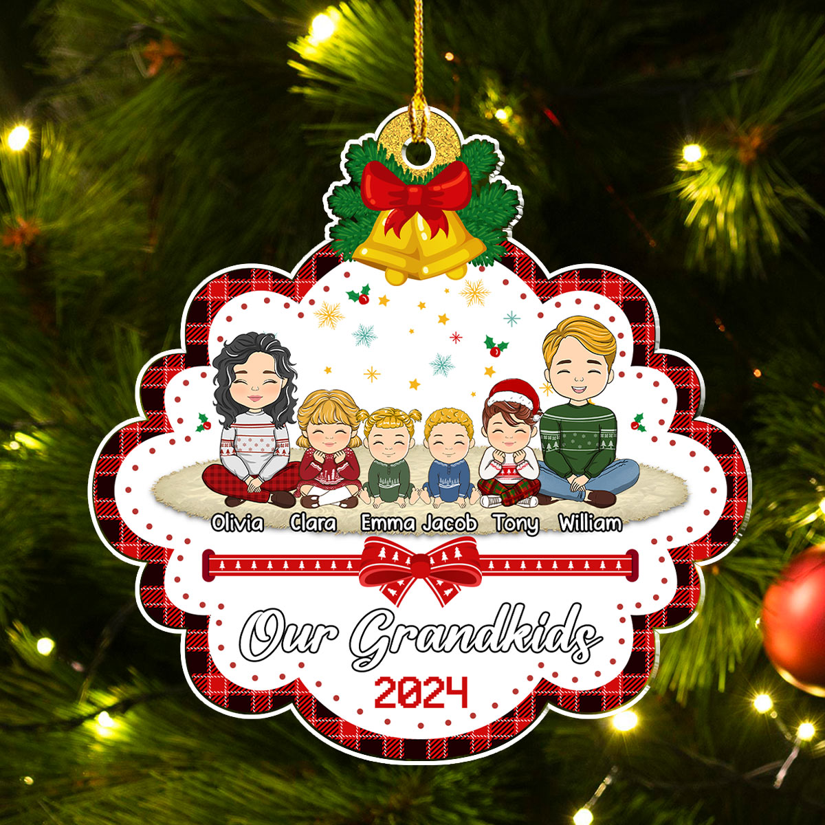 Custom Keepsake Christmas Ornament •  My Grandkids Christmas - Personalized Acrylic Ornament