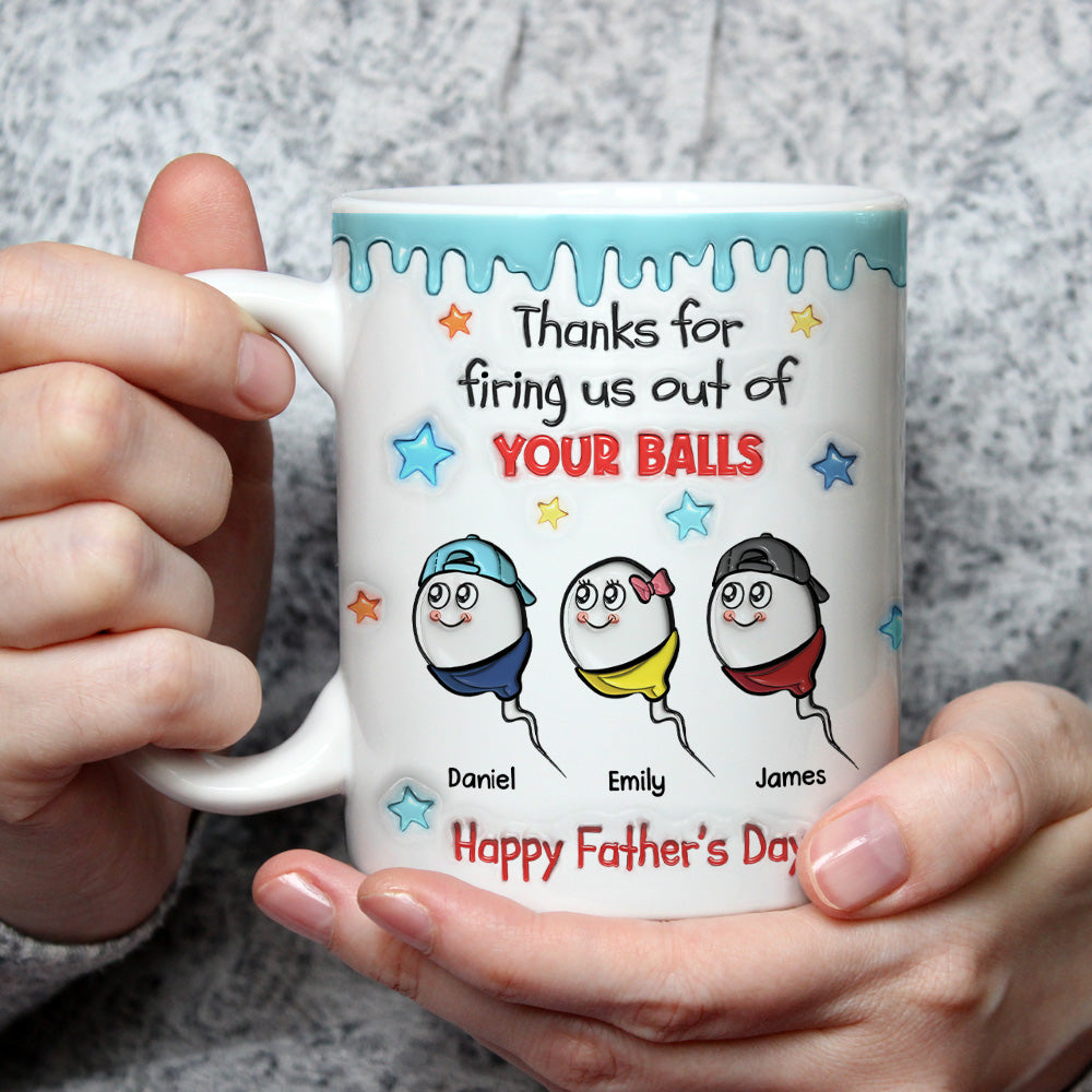Custom Father's Day, Special Gift for Dad & Grandpa • Born From Your Legendary Aim - Personalized 3D Inflated Effect Mug