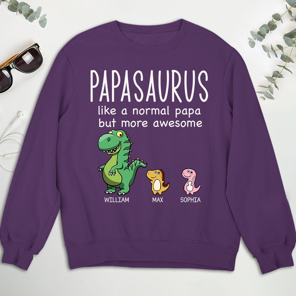 Custom Christmas & Birthday Gift for Dad, Grandpa • Like A Normal Papa But More Awesome - Personalized Shirt