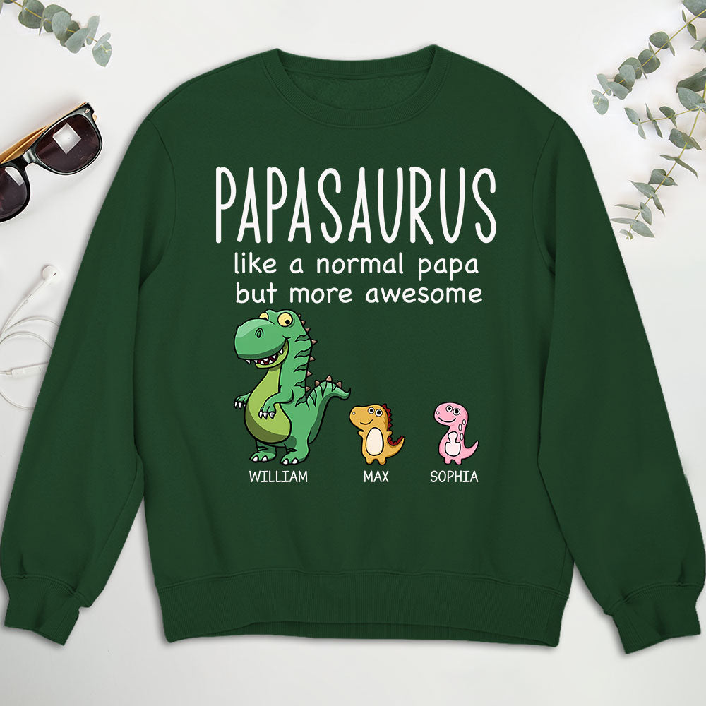 Custom Christmas & Birthday Gift for Dad, Grandpa • Like A Normal Papa But More Awesome - Personalized Shirt