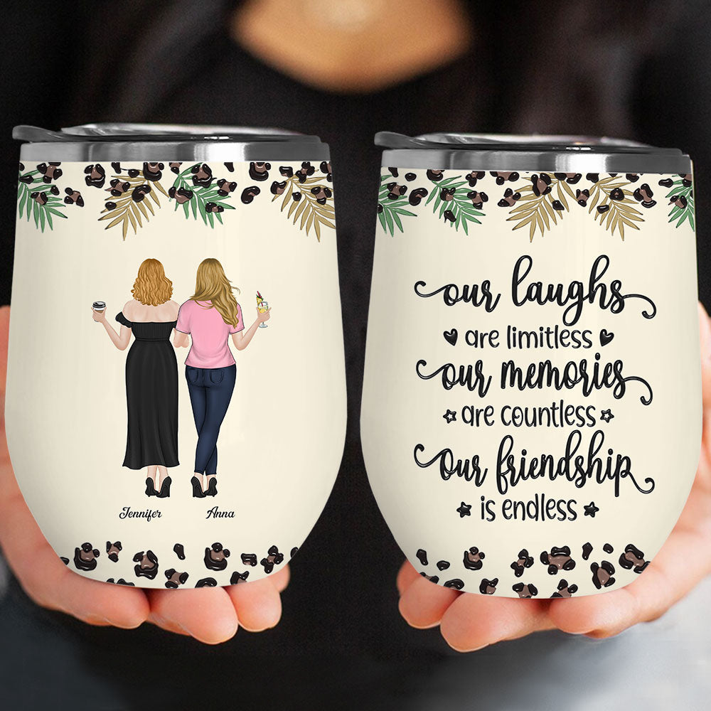 Custom Christmas Birthday Gifts For Best Friend • You Make Me Laugh Everyday - Personalized 3D Inflated Effect Wine Tumbler