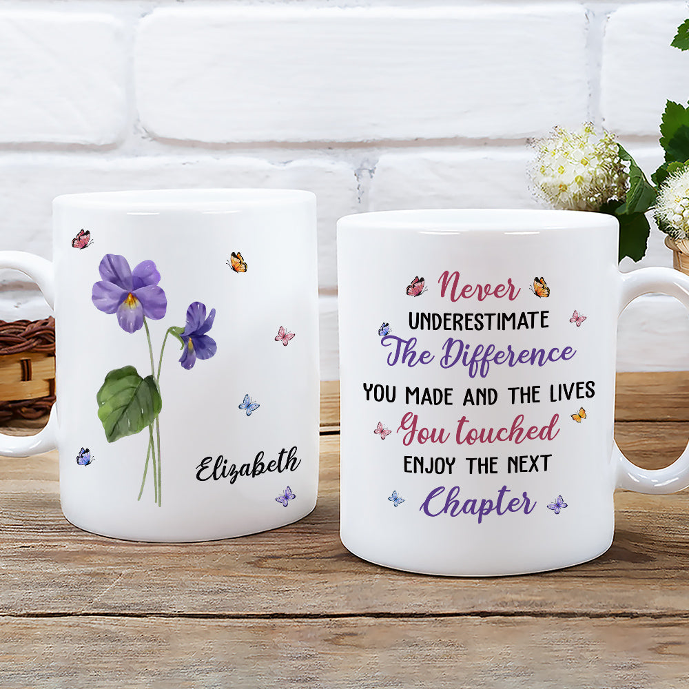 Custom Coworker, Christmas & Birthday Team Appreciation Gift • Never Underestimate The Difference You Made - Personalized Mug