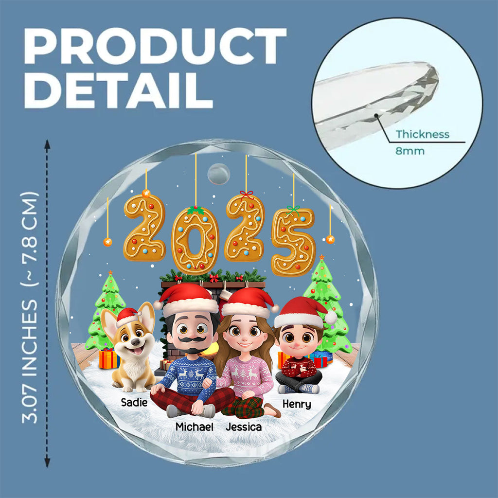 Custom Family Ornament, Christmas Gift for Family Members •  Family Of The Year - Personalized Glass Ornament