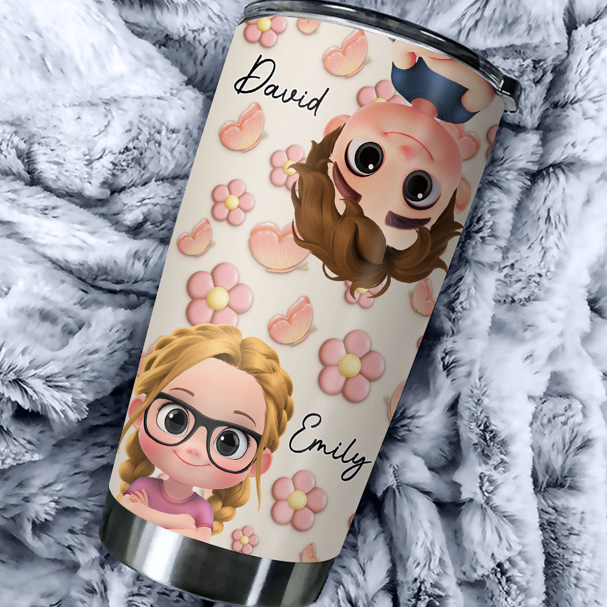 Custom Mother's Day Birthday Gifts For Grandma • Kids Make Life Grand - Personalized 3D Effect Tumbler