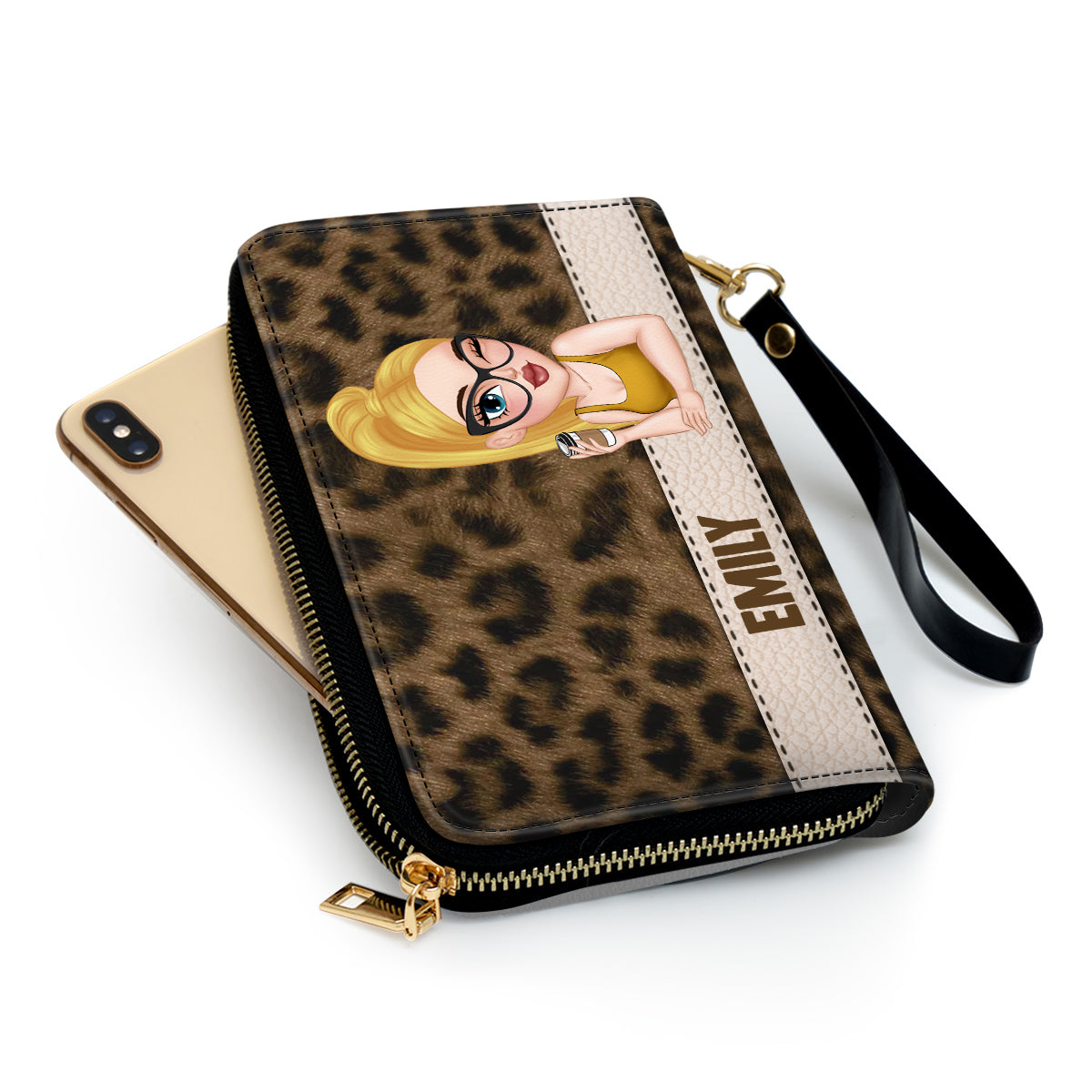 Name Leopard - Personalized Leather Wallet