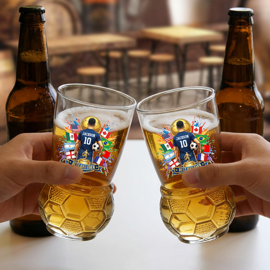 My Football Hero - Personalized Football Beer Glass