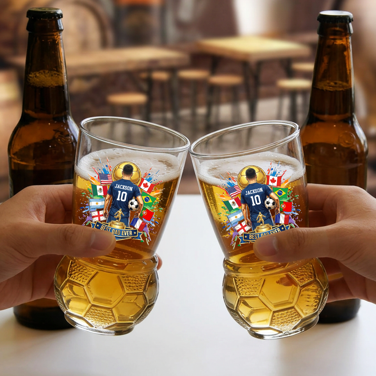 My Football Hero - Personalized Football Beer Glass