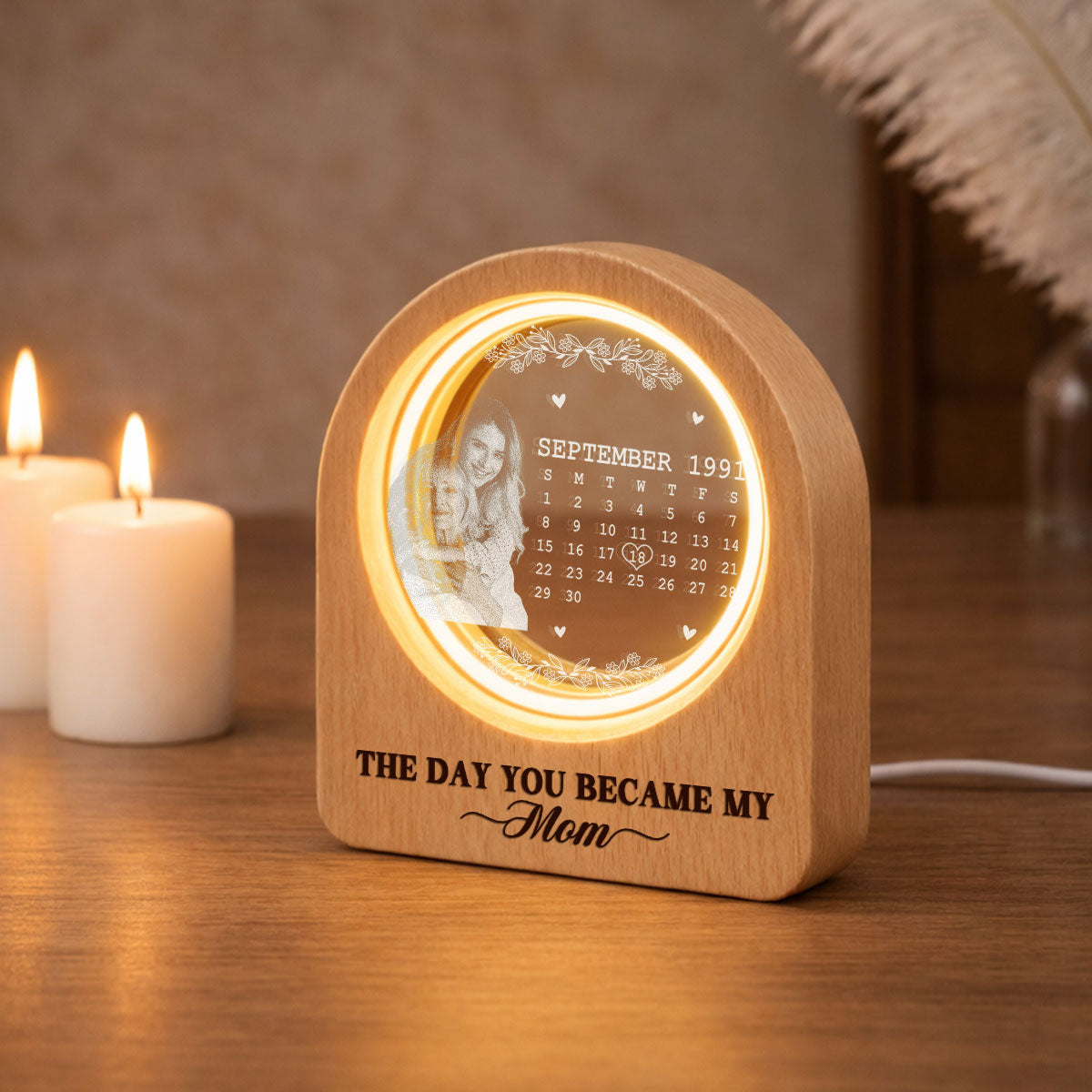 The Day You Became - Personalized 3D Crystal Photo Portrait LED