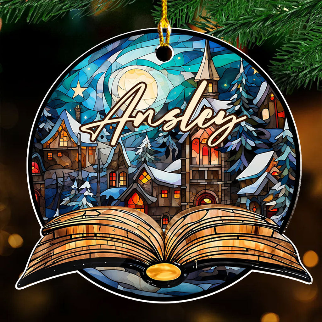 Custom Keepsake Christmas Ornament •  Fantasy Book Reader - Personalized Acrylic Ornament