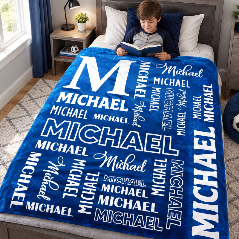 Name Collage - Personalized Fleece Blanket