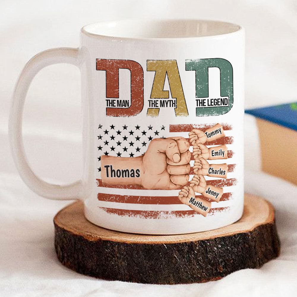 Custom Father's Day, Special Gift for Dad & Grandpa • The Myth - Personalized Coffee Mug