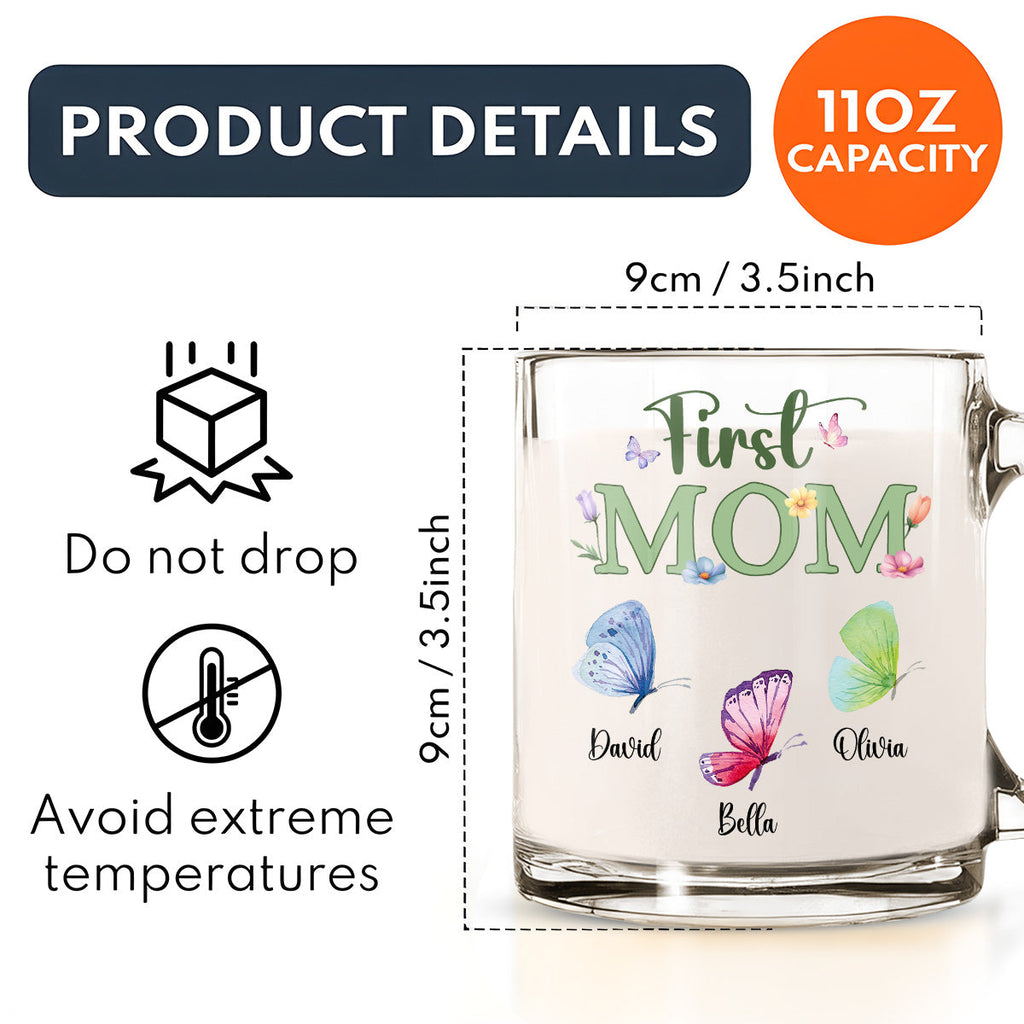 Custom Mother's Day Gift for Mom & Grandma • Great Grandma - Personalized Glass Mug