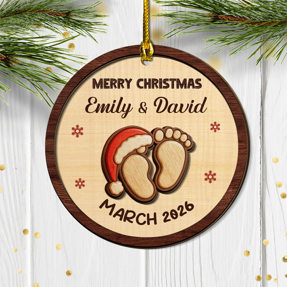 Custom Family Ornament, Christmas Gift for Family Members •  We Are Expecting You - Personalized 2-Layered Wood Ornament