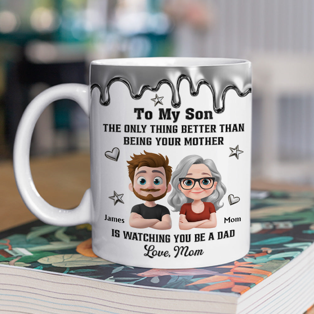 Custom Father's Day Gift For Son • Watching Son Be A Dad - Personalized Coffee Mug