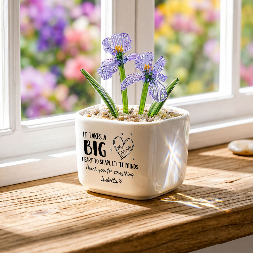Teachers Make Dreams Bloom - Personalized Glass Birth Month Flower