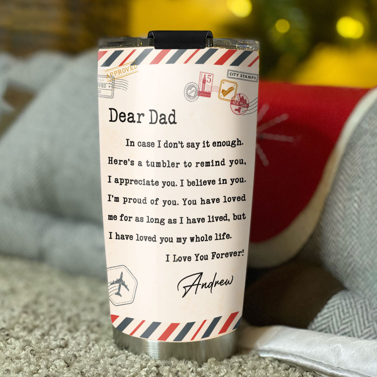 Custom Christmas Birthday Gifts For Dad • I Appreciate You Dad - Personalized Tumbler