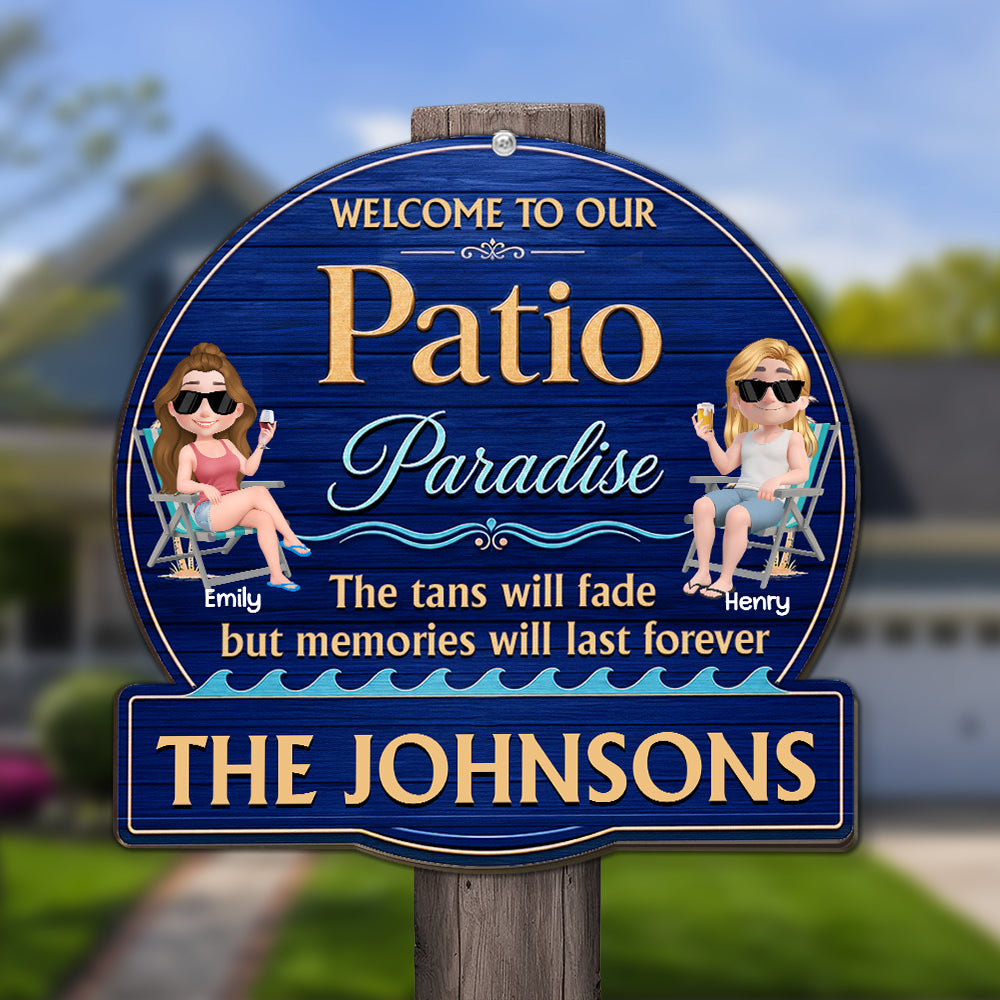 Custom Family Summer Backyard, Patio & Porch Decor • Relax Refresh Repeat Every Day - Personalized Wood Sign