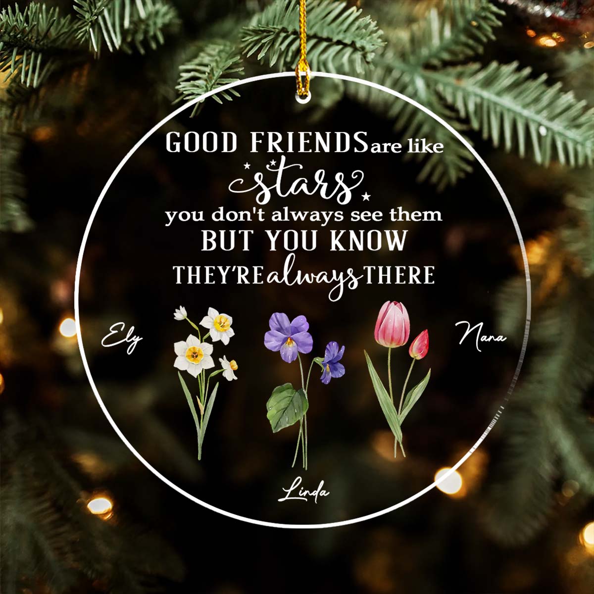Custom Family Ornament, Christmas Gift for Family Members •  Friends Like Stars - Personalized Acrylic Ornament
