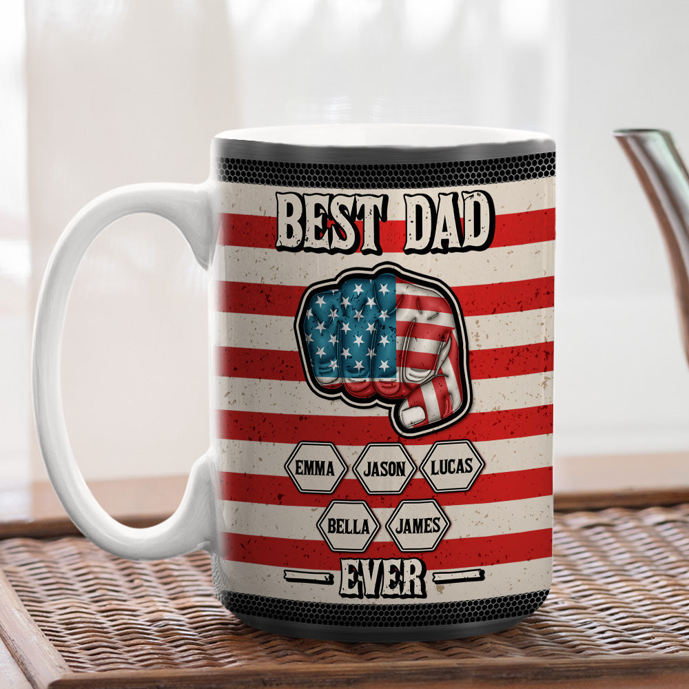 Custom Father's Day, Special Gift for Dad & Grandpa • Strongest Dad - Personalized 3D Inflated Effect Mug