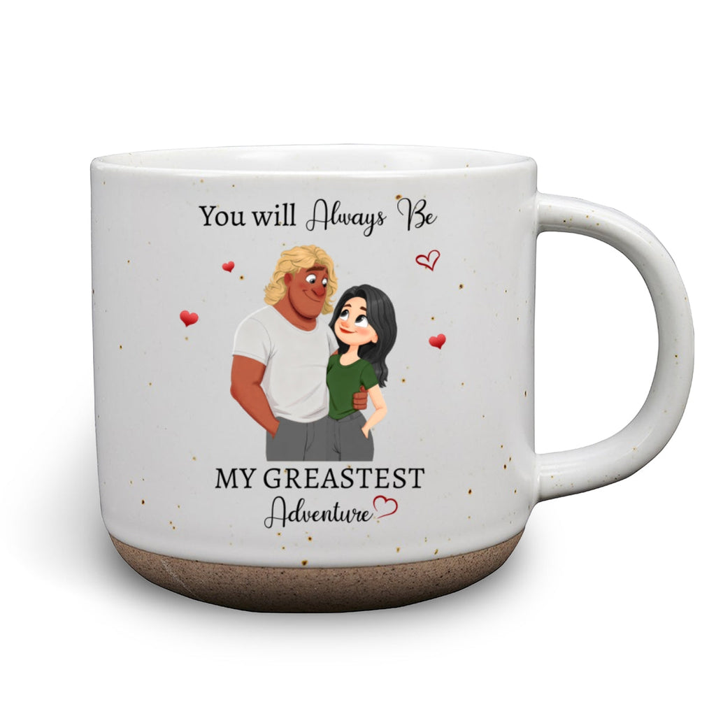 Custom Anniversary Keepsake Gifts For Couple • My Greatest Adventure - Personalized Pottery Mug