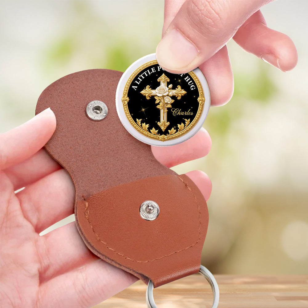Custom Christian Coin Keychain, Faith Keepsake • Delight Yourself In The Lord - Personalized 3D Effect Pocket Hug