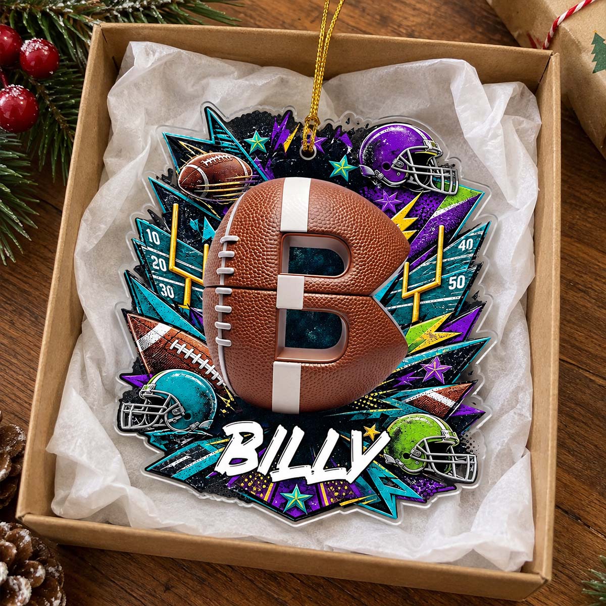 Custom Family Ornament, Christmas Gift for Family Members •  Game Day Star - Personalized Acrylic Ornament