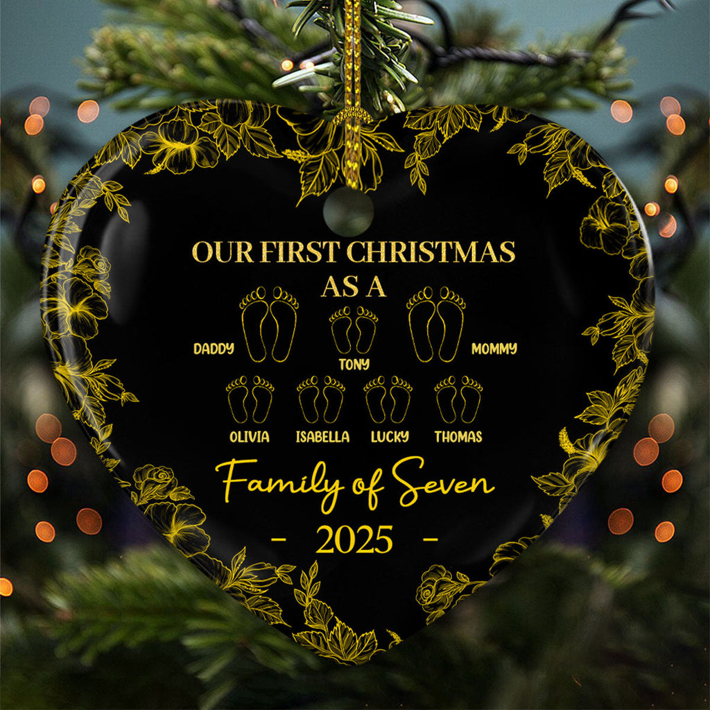 Custom Family First Christmas Ornament •  First Christmas Together - Personalized Ceramic Ornament