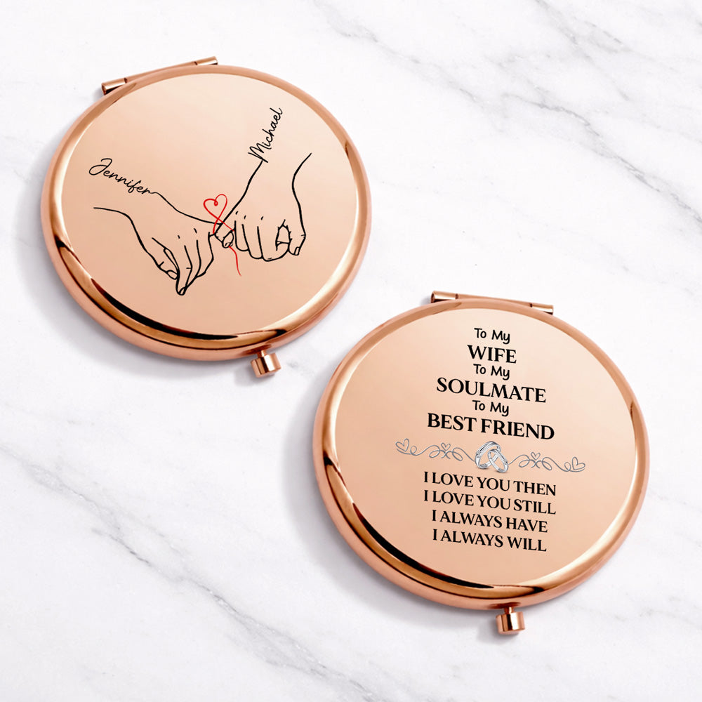 To My Wife Soulmate Best Friend - Personalized Compact Mirror