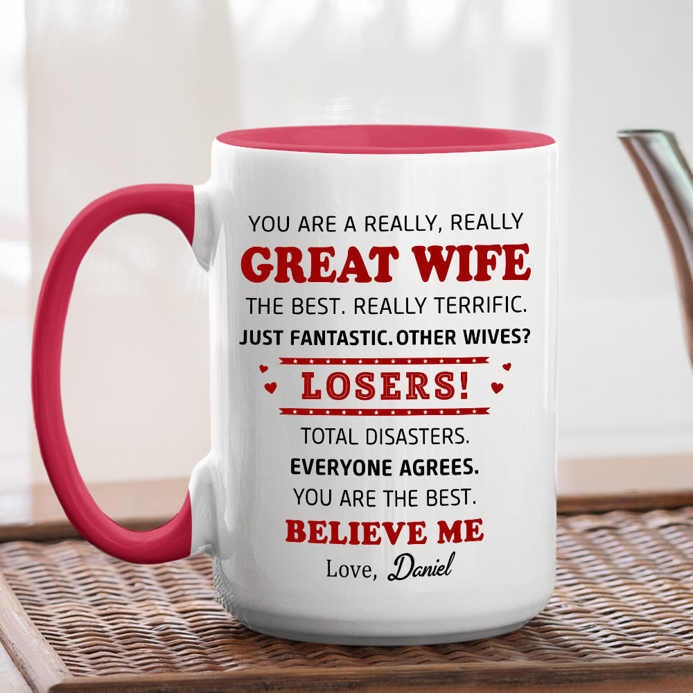 Custom Anniversary Keepsake Gifts For Couple • Great Wife - Personalized Accent Mug
