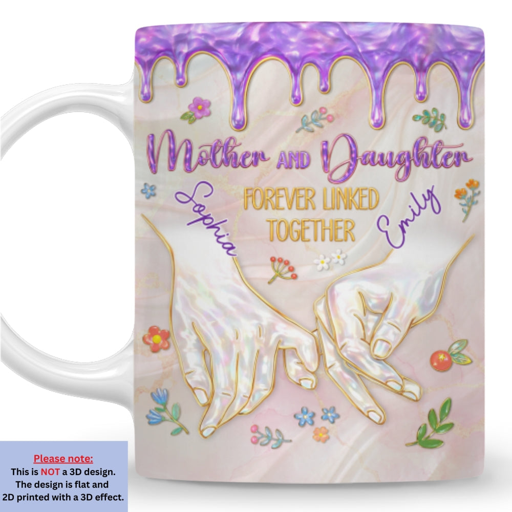 Custom Mother's Day Gift for Mom & Grandma • Forever Linked Together - Personalized 3D Inflated Effect Mug