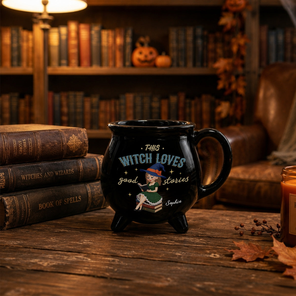 This Witch Loves Her Books - Personalized Cauldron Mug