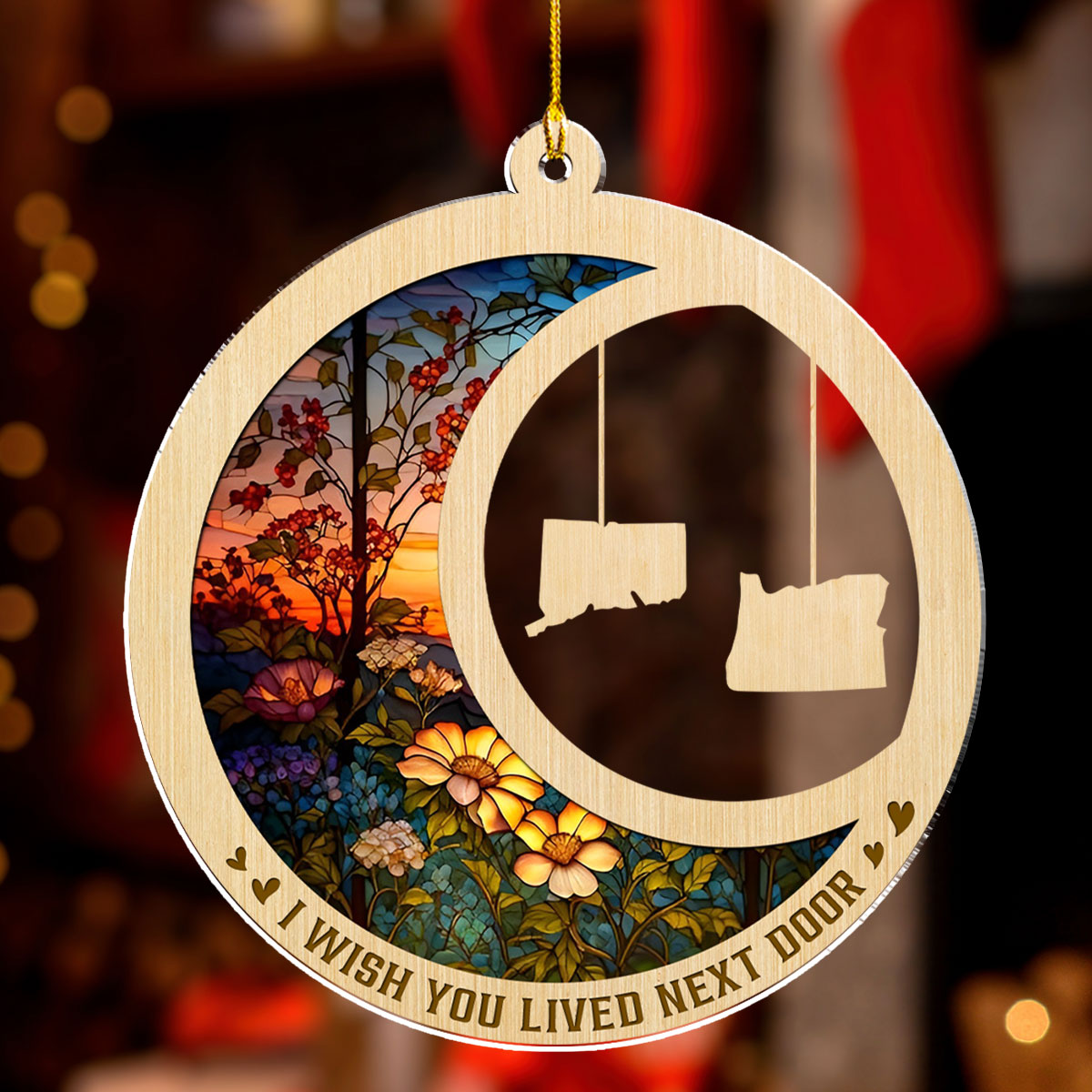 Custom Friendship Christmas Ornament, Best Friend Gift •  I Wish We Lived Closer Ver 2- Personalized Acrylic Ornament