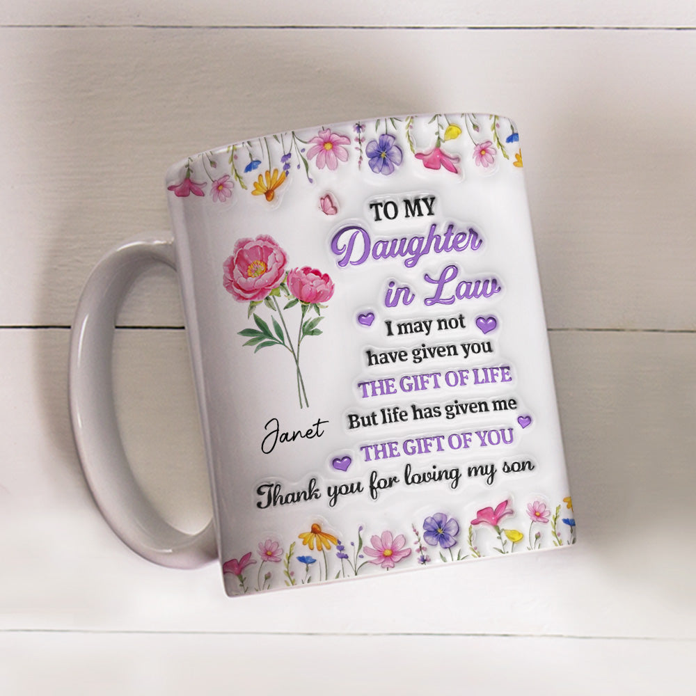 Custom Christmas & Birthday Gift for Daughter • A Daughter By Heart - Personalized 3D Inflated Effect Mug