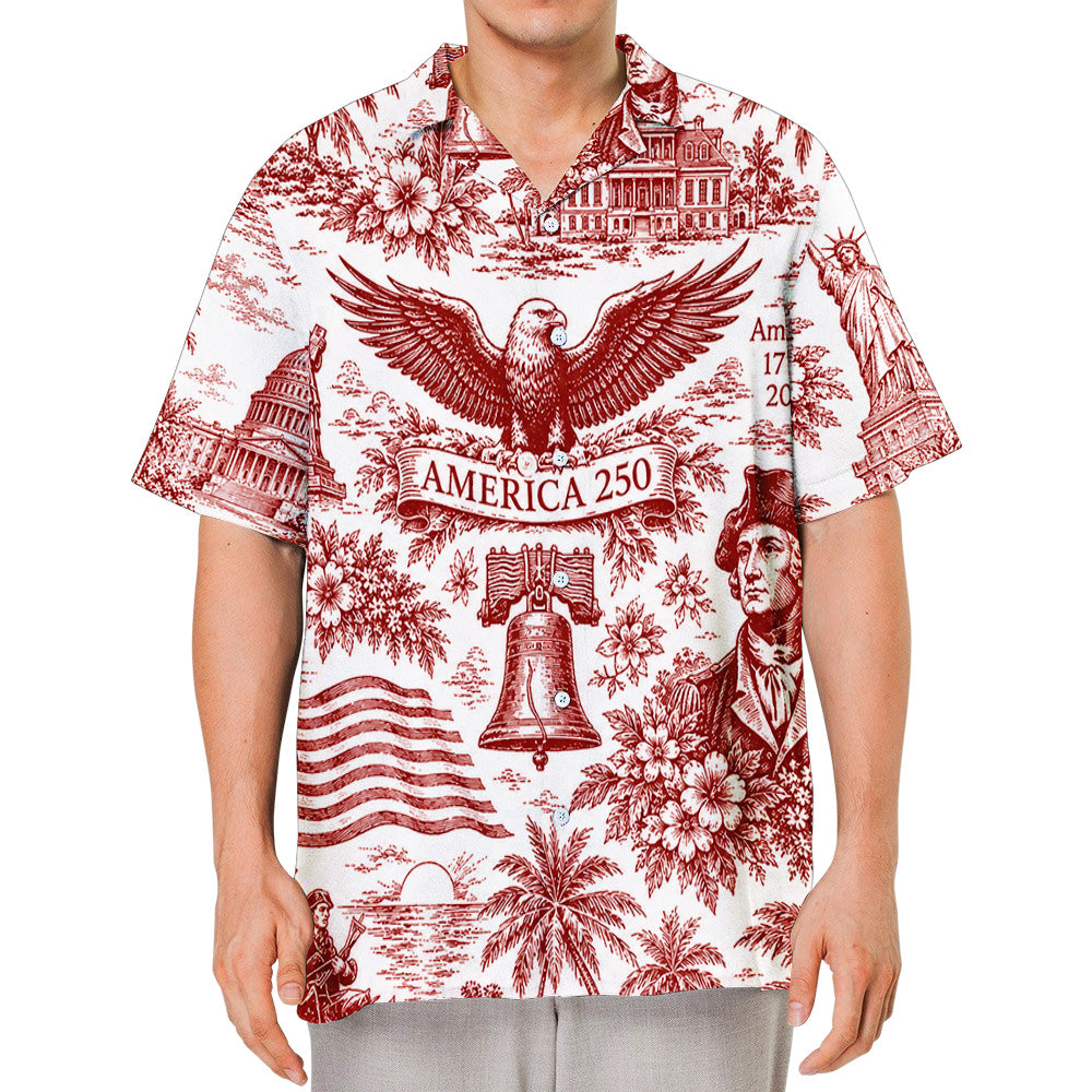US 250 Anniversary Blue Toile - Personalized Hawaiian Shirt