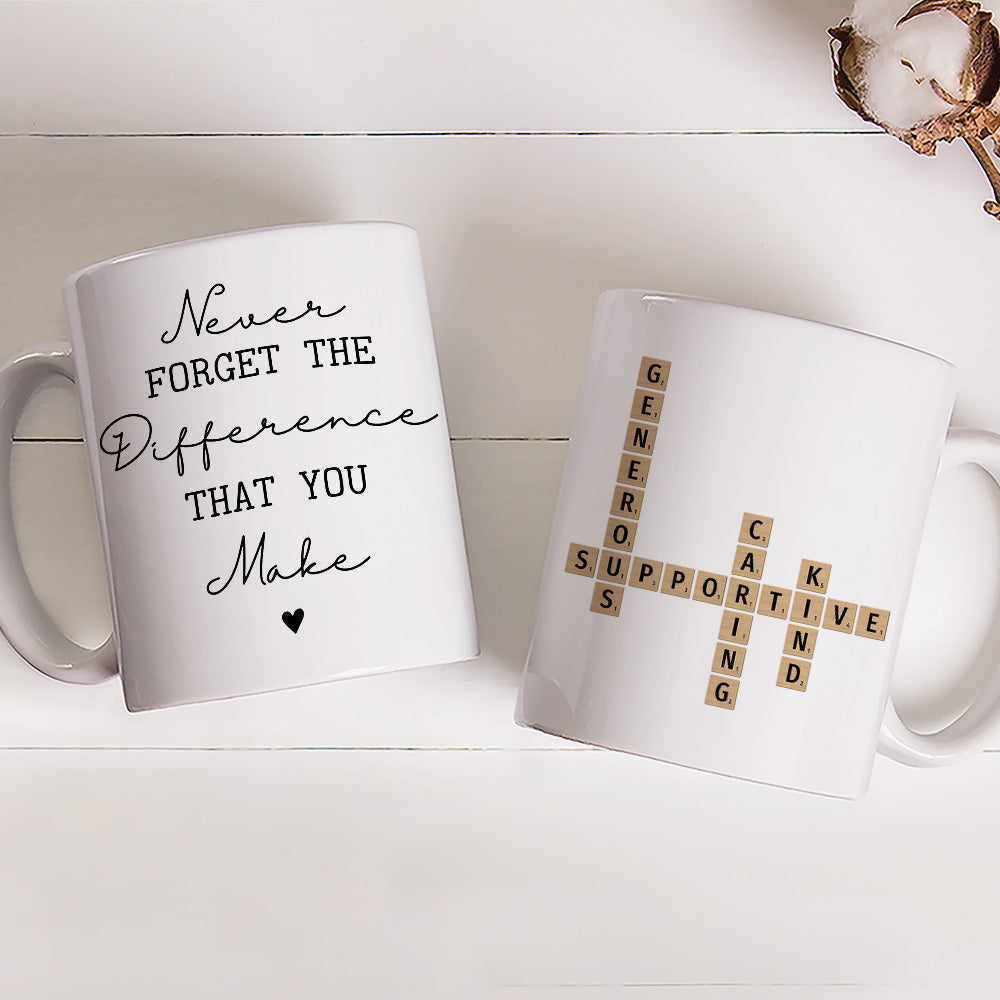 Custom Coworker, Christmas & Birthday Team Appreciation Gift • Difference You Make - Personalized Coffee Mug
