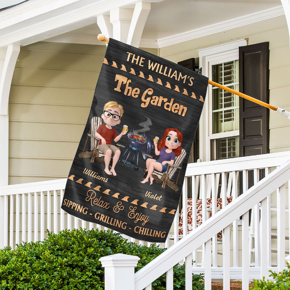 Pool And Patio Sipping Chilling - Personalized Flag