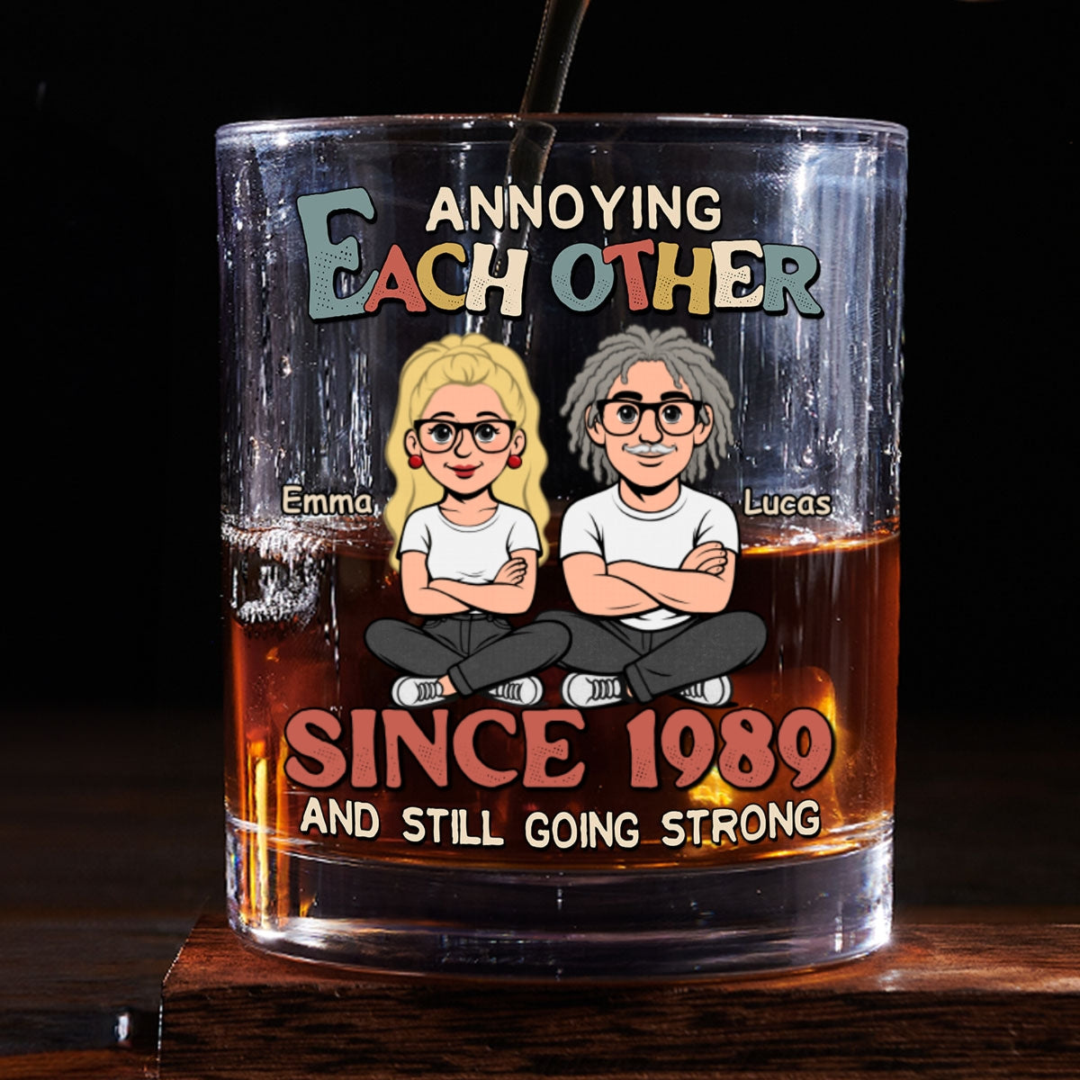 Custom Christmas Anniversary Birthday Drinkware Gifts for Husband • Love You Forever - Personalized Whiskey Glass
