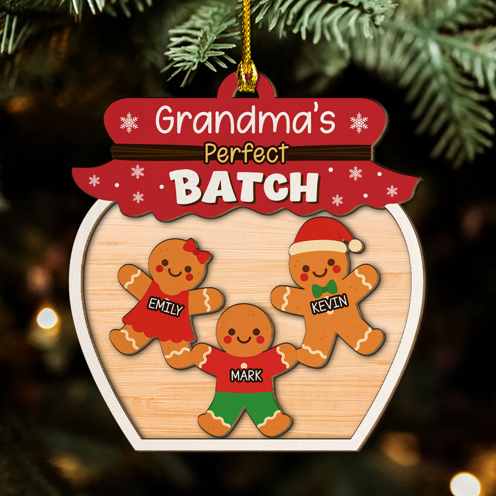 Custom Family Ornament, Christmas Gift for Family Members •  Grandma Perfect Batch - Personalized 2-Layered Wood Ornament