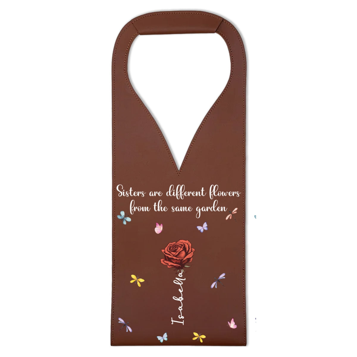 Sisters Are Different Flowers - Personalized Leather Wine Bag