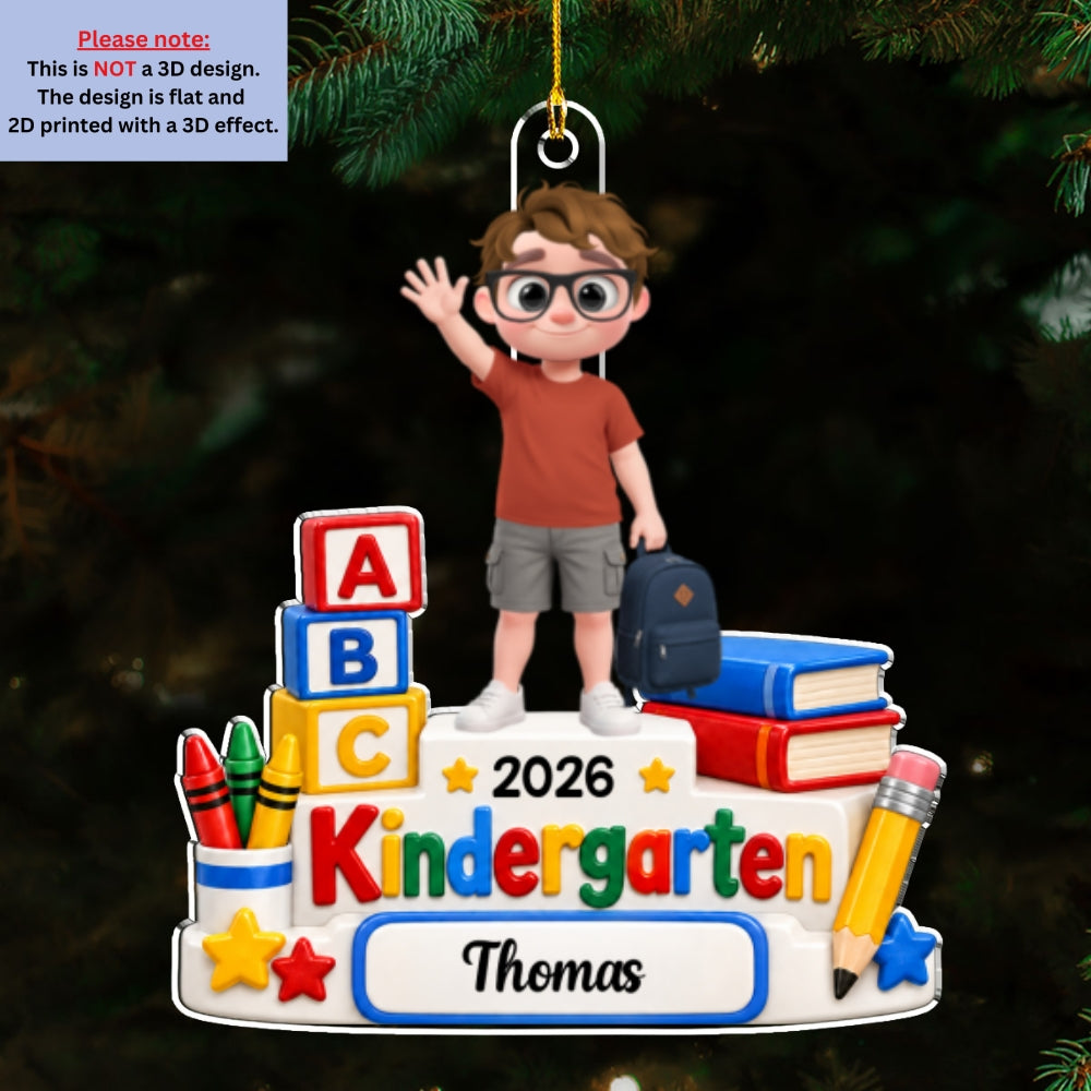 Custom Family Ornament, Christmas Gift for Family Members •  A Big Step Forward - Personalized Acrylic Ornament