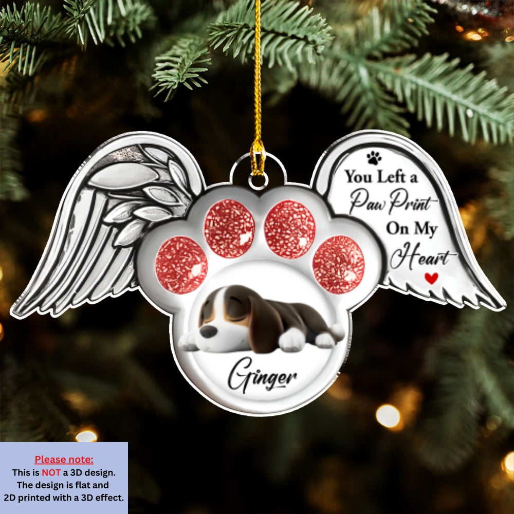 Custom Keepsake Christmas Ornament •  Paw In Heaven - Personalized Acrylic Ornament