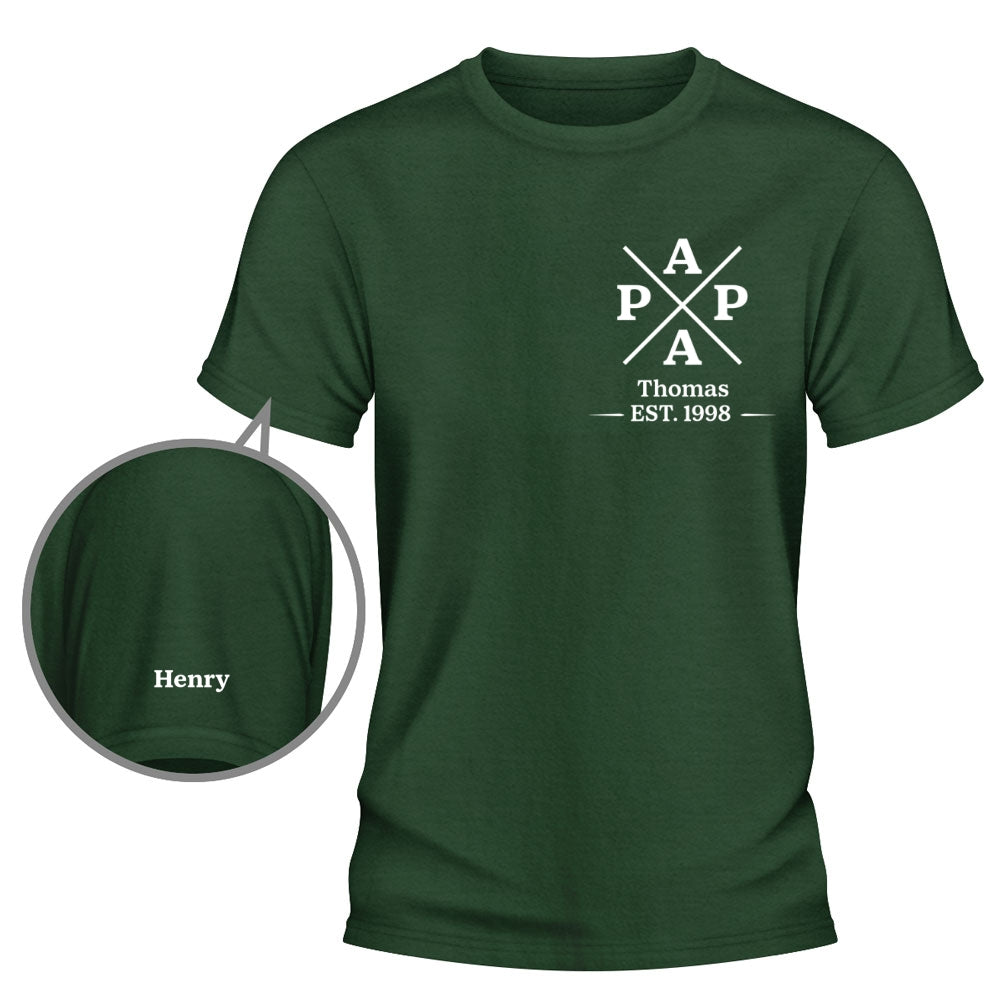 Custom Father's Day, Special Gift for Dad & Grandpa • Best Grandpa - Personalized Shirt With Design On Sleeve