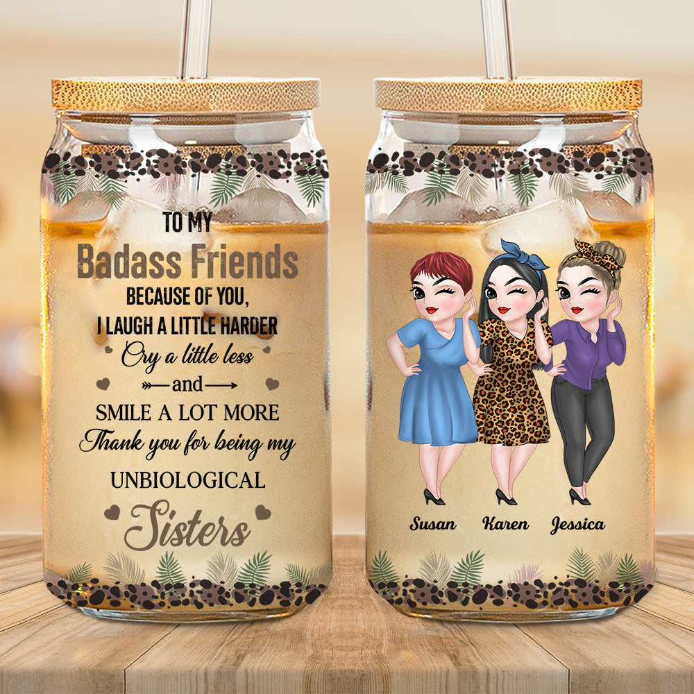 Thank You My Badass Bestie - Personalized Glass Can