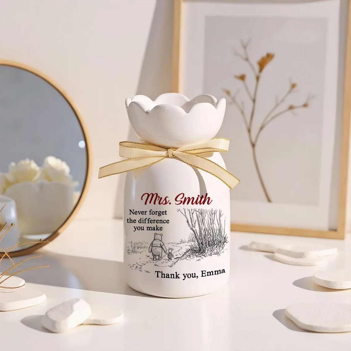 Every Dream Started With You - Personalized Ribbon Tie Flower Vase