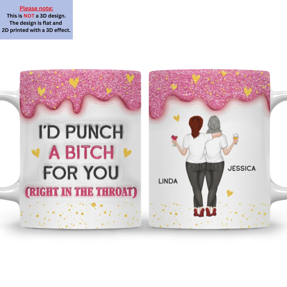 Custom Best Friend, Christmas & Birthday Friendship Keepsake Gift • Twinkle Bestie Glitter - Personalized 3D Inflated Effect Mug