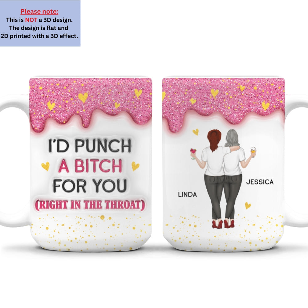 Custom Best Friend, Christmas & Birthday Friendship Keepsake Gift • Twinkle Bestie Glitter - Personalized 3D Inflated Effect Mug