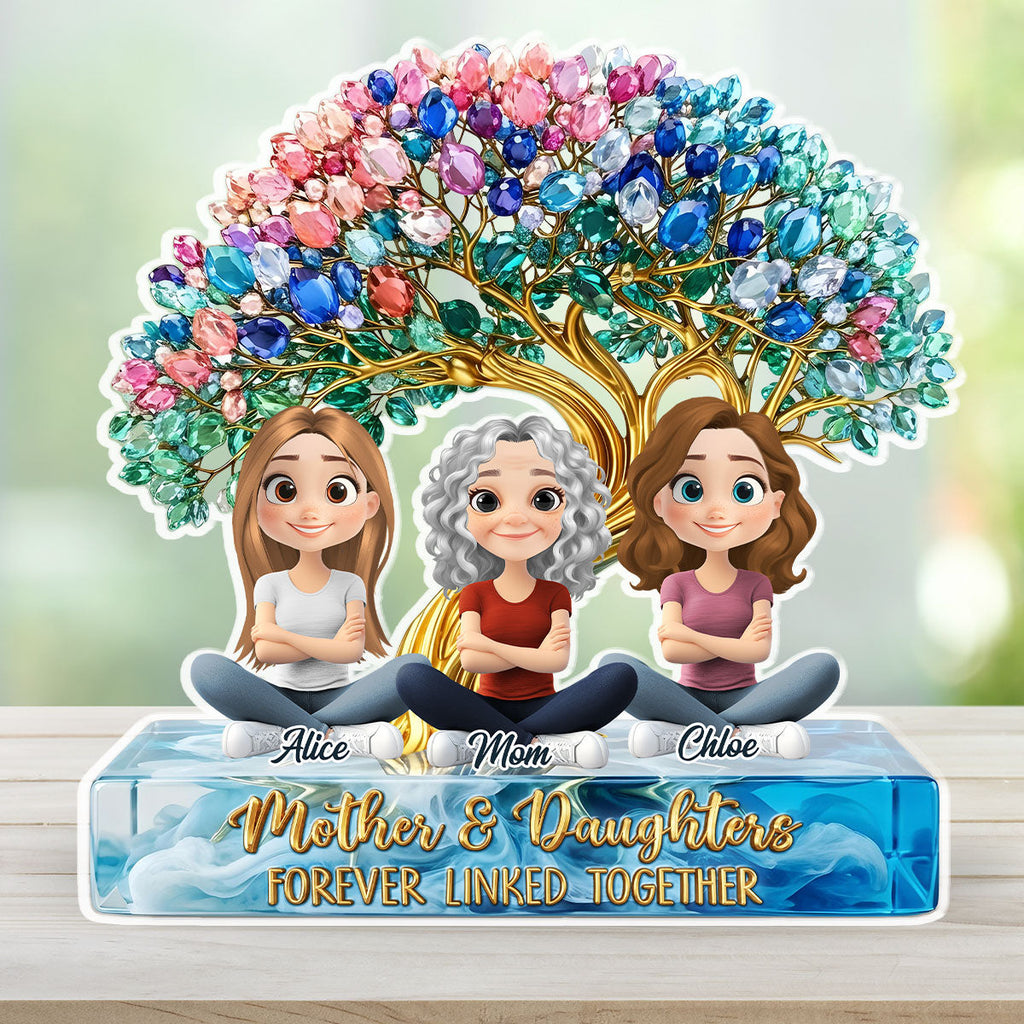 Custom Mother's Day Decor, Gift for Mom & Grandma • Linked Together - Personalized Acrylic Plaque