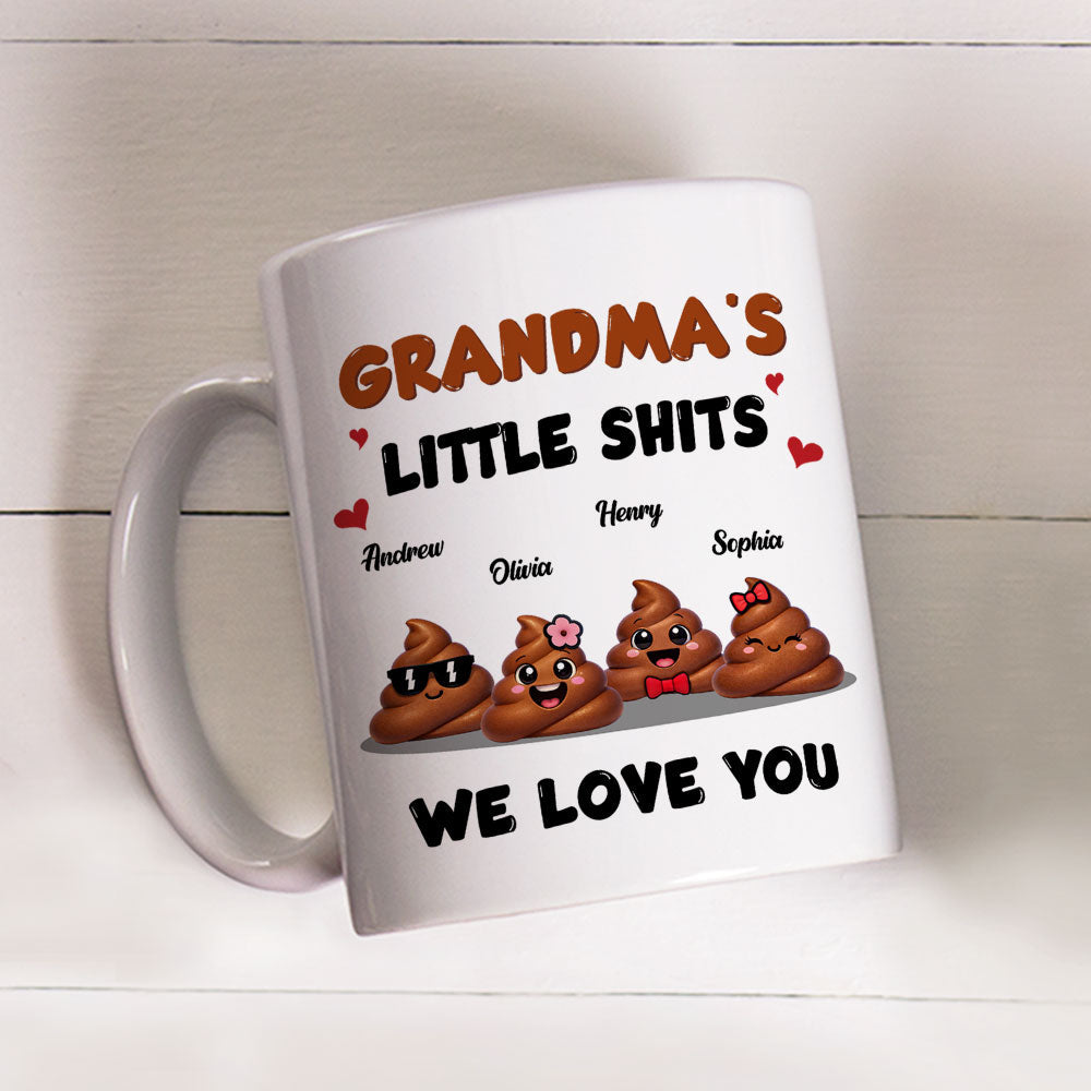 Custom Christmas & Birthday Gift For Grandma • Grandma Little Shits - Personalized Coffee Mug