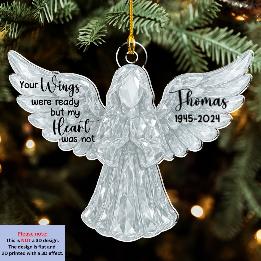 Custom Memorial Christmas Ornament, Sympathy Keepsake •  Love In Heaven - Personalized 3D Effect Acrylic Ornament