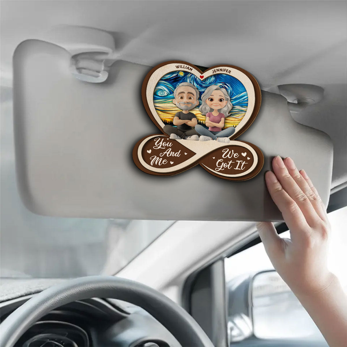 How Much I Love You - Personalized Car Visor Clip